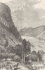 AUSTRIA. On the Danube above Linz 1893 old antique vintage print picture