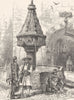 SPAIN. Fountain in Jativa, Province of Valencia. Játiva Xàtiva 1893 old print