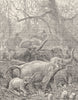 INDIA. Herd of Wild Elephants 1893 old antique vintage print picture