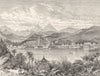 SRI LANKA. General View of Kandy, its Lake and Surroundings 1893 old print