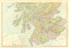 SCOTLAND SOUTH. Railways & counties. BLACKIE 1893 old antique map plan chart