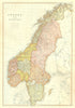 SCANDINAVIA. Sweden & Norway.Scale in Swedish/Norwegian miles.BLACKIE 1893 map