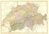 SWITZERLAND. Mountain paths glaciers. Scale in Swiss Stunden. BLACKIE 1893 map