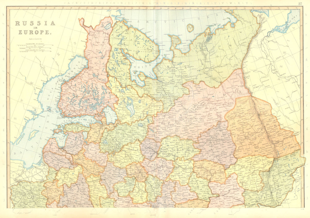 EUROPEAN RUSSIA. Finland Latvia Baltics. Scale in Versts. BLACKIE 1893 old map