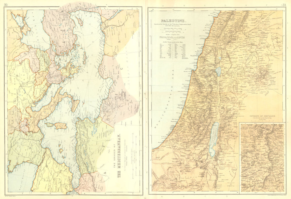 SHORES OF THE MEDITERRANEAN. Including telegraph routes. BLACKIE 1893 old map
