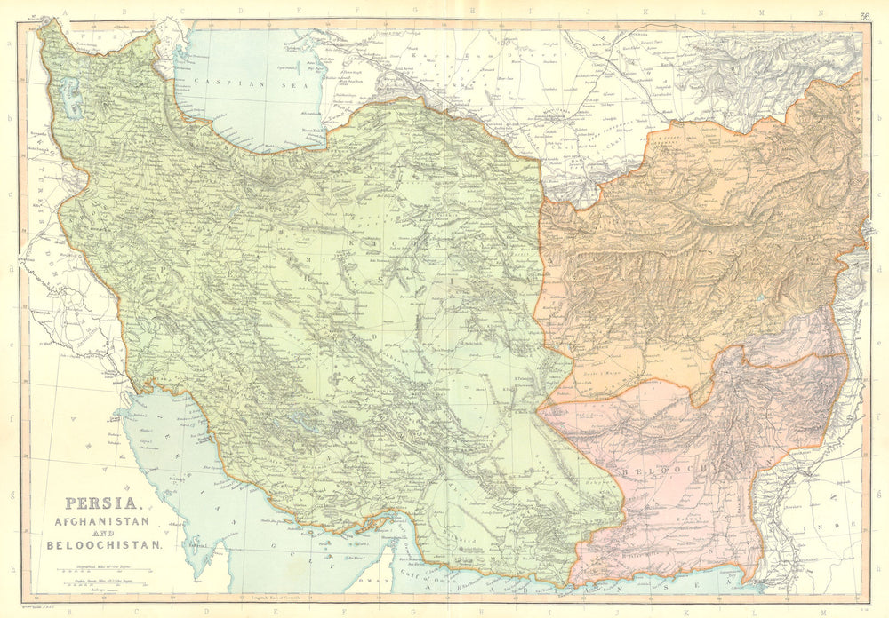 SOUTH WEST ASIA.Persia Afghanistan Beloochistan.Pakistan Iran.BLACKIE 1893 map