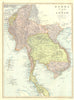 INDOCHINA. Burma Siam Tong King Cambodia Annam Cochinchina. BLACKIE 1893 map
