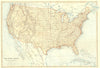 UNITED STATES. USA general map.Railways. BLACKIE 1893 old antique chart