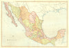 MEXICO. showing states & railways. BLACKIE 1893 old antique map plan chart