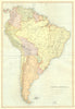 SOUTH AMERICA. Brazil Argentina Chile.Scale = Spanish Leagues.BLACKIE 1893 map