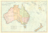 AUSTRALIA & NEW ZEALAND. showing states. Inset Torres Strait. BLACKIE 1893 map