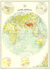 WORLD. East Hemisphere Bathy-Orographical 1900 old antique map plan chart