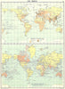 WORLD. Population; British Empire, Mercators 1900 old antique map plan chart