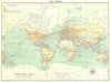 WORLD. Commercial Chart, Mercators Projection 1900 old antique map plan