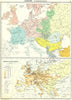 EUROPE. Ethnographical; Density of population 1900 old antique map plan chart
