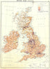 BRITISH ISLES. Population 1900 old antique vintage map plan chart