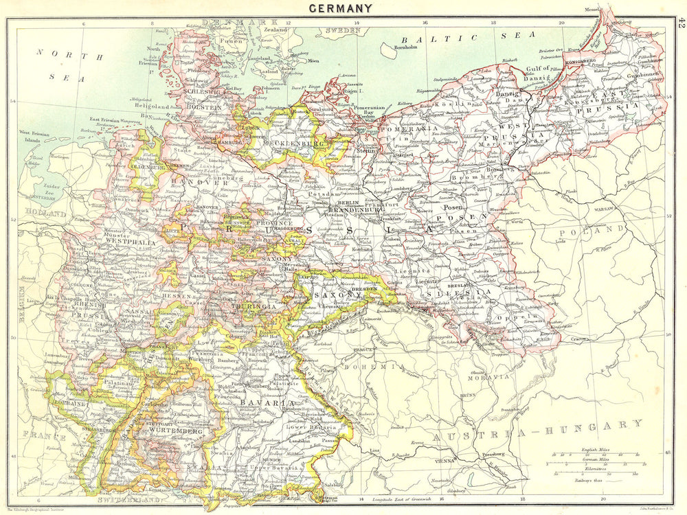 GERMANY. German Empire 1900 old antique vintage map plan chart