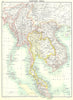 INDOCHINA. Malaysia, Thailand, Vietnam, Cambodia 1900 old antique map chart