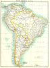 SOUTH AMERICA. Political 1900 old antique vintage map plan chart