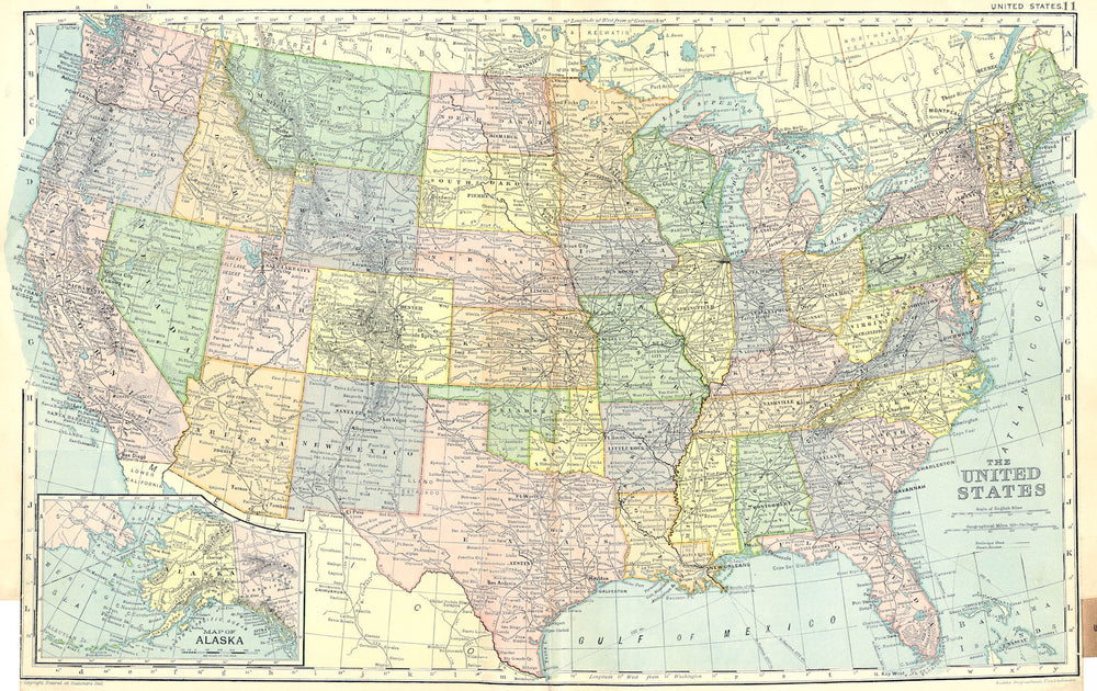 USA. US; Alaska 1905 old antique vintage map plan chart