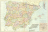 SPAIN. & Portugal; Lisbon; Madrid; Gibraltar 1905 old antique map plan chart