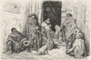 SPAIN. Beggars in the Cloister of the Cathedral of Barcelona 1881 old print