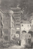 SPAIN. Prison of the inquisition at Barcelona 1881 old antique print picture