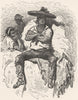 SPAIN. Boatman of the Port of Valencia 1881 old antique vintage print picture