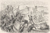 SPAIN. A bull clearing the barrier 1881 old antique vintage print picture