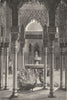 SPAIN. Patio de Los Leones(Court of Lions) 1881 old antique print picture