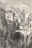 SPAIN. Banks of the Darro 1881 old antique vintage print picture
