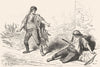 SPAIN. Throwing the Navaja 1881 old antique vintage print picture