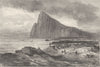 GIBRALTAR. The Rock of Gibraltar 1881 old antique vintage print picture