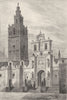 SPAIN. The Giralda, Seville 1881 old antique vintage print picture