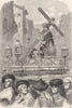 SPAIN. A Paso at Seville 1881 old antique vintage print picture