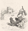 SPAIN. An unfortunate day. Despair of a Guitarrero 1881 old antique print