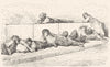 SPAIN. Idlers on the bridge of Alicante 1881 old antique vintage print picture