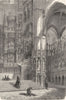 SPAIN. Interior of Toledo Cathedral 1881 old antique vintage print picture