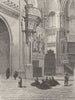 SPAIN. Interior of San Juan de Los Reyes, Toledo 1881 old antique print