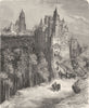 SPAIN. Segovia. The Alcazar and Cathedral 1881 old antique print picture