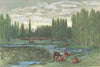 SPAIN. The poplars of the Country round Leon 1881 old antique print picture