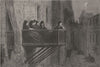 SPAIN. Balconies of Vitoria 1881 old antique vintage print picture
