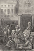 SPAIN. Market at Vitoria 1881 old antique vintage print picture