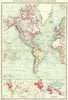 AMERICAS. British colonies trade routes; European Colonization 1907 old map