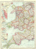 UK. Manchester Ship Canal Liverpool Barry Cardiff Bristol Plymouth 1907 map