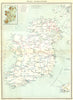 IRELAND. Railway Systems; Irish bogs 1907 old antique vintage map plan chart