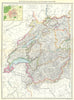 SWITZERLAND. Western & Bernese Oberland; area of Berne 1907 old antique map