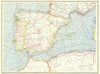 SPAIN. Spain and Portugal. Industries and Communications 1907 old antique map