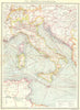 ITALY. Italy. Industries and communications 1907 old antique map plan chart