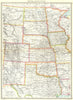 USA. Central United States 1907 old antique vintage map plan chart